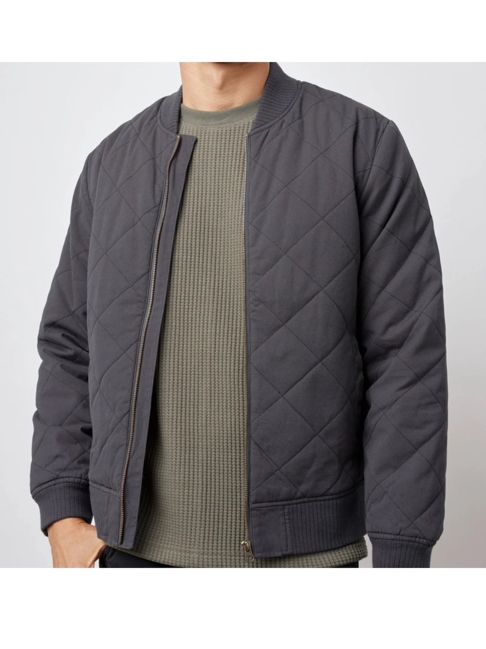 Rails Peninsula Quilted Bomber Jacket Washed Black Size S
